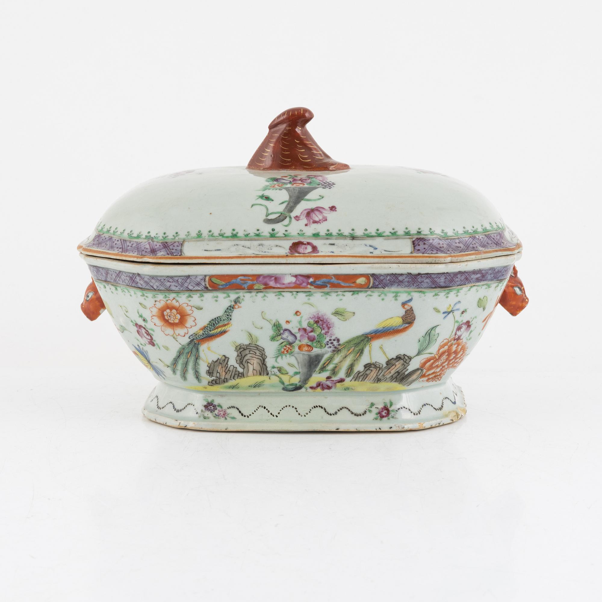 Terrin, kompaniporslin, Kina, Qingdynastin, Qianlong (1736-95).