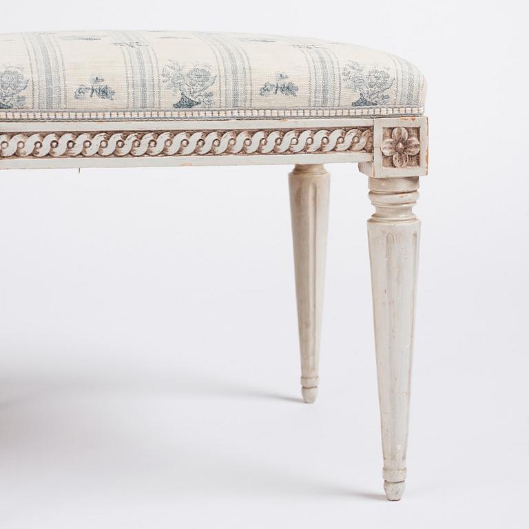 A pair of Gustavian stools by J. Lindgren (master in Stockholm 1770-1800).