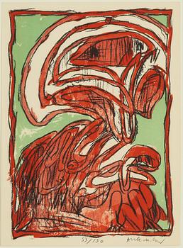 Pierre Alechinsky, "Schismes", fyra stycken färglitografier.