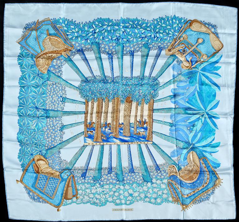 SCARF, siden, "Ombres et lumieres", Annie Faivre, Hermès, Paris, 1900-talets fjärde kvartal.