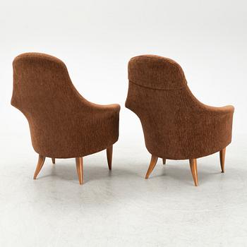 Kerstin Hörlin-Holmquist, fåtöljer, ett par, "Stora Adam" ur "Paradiset" Nordiska Kompaniet, formgiven 1958.