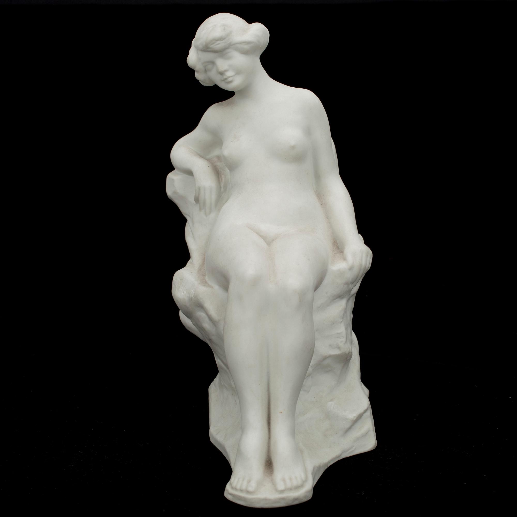GUNNAR NYHOLM, figurin, porslin, signerad och daterad 1928, Arabia.