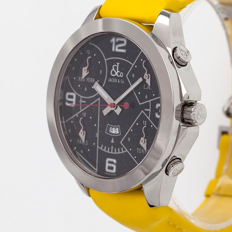 Jacob & Co, Five Time Zones, wristwatch, 47 mm.