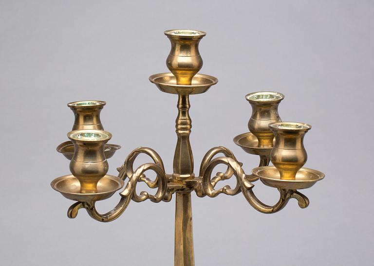KANDELABER, mässing, 1900-tal.