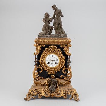 A neorenaissance gilt bronze mantel clock, second half of the 19th century.