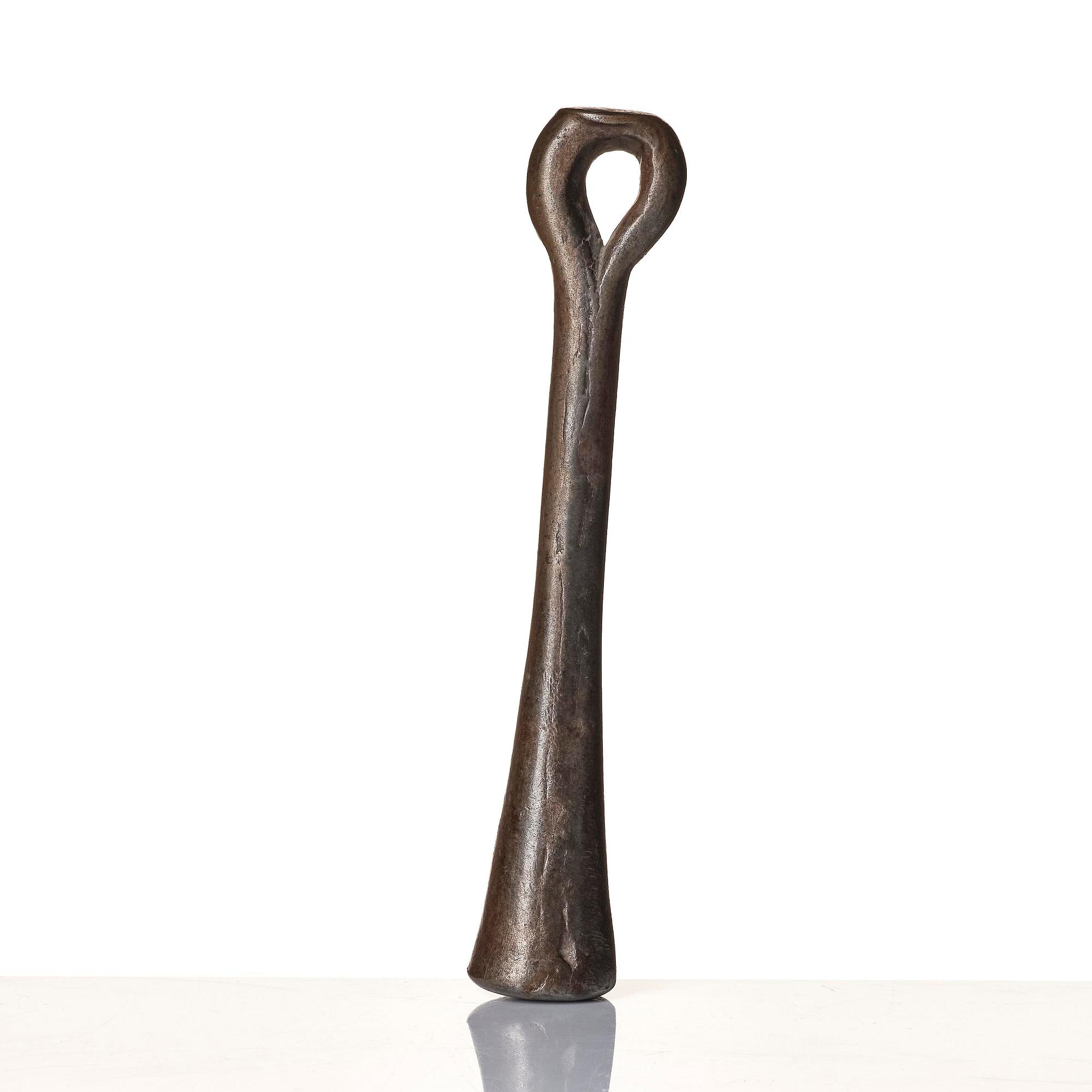 A Swedish late baroque bronze mortar and pestle, dated 1759.