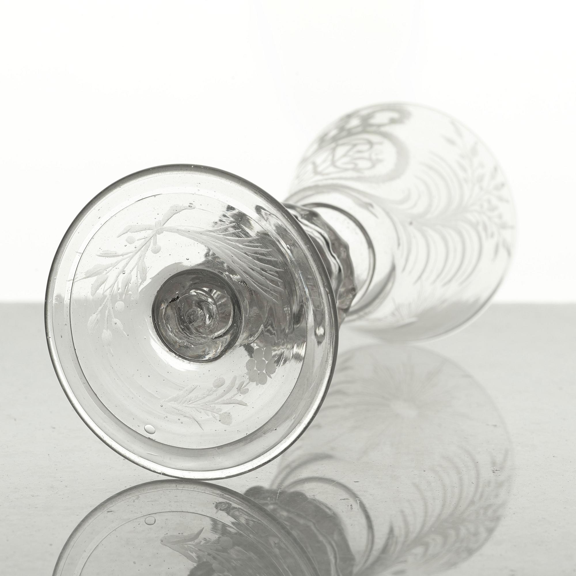 A Swedish wine goblet, Kungsholms glass manufactory, 18th Century.