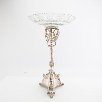 Essay bowl Neoclassical style first half of the 20th century, silver plate and glass.