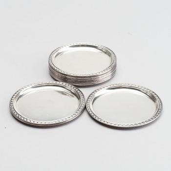 A set of 12 pcs of coasters silver, GAB, Stockholm, 1963,