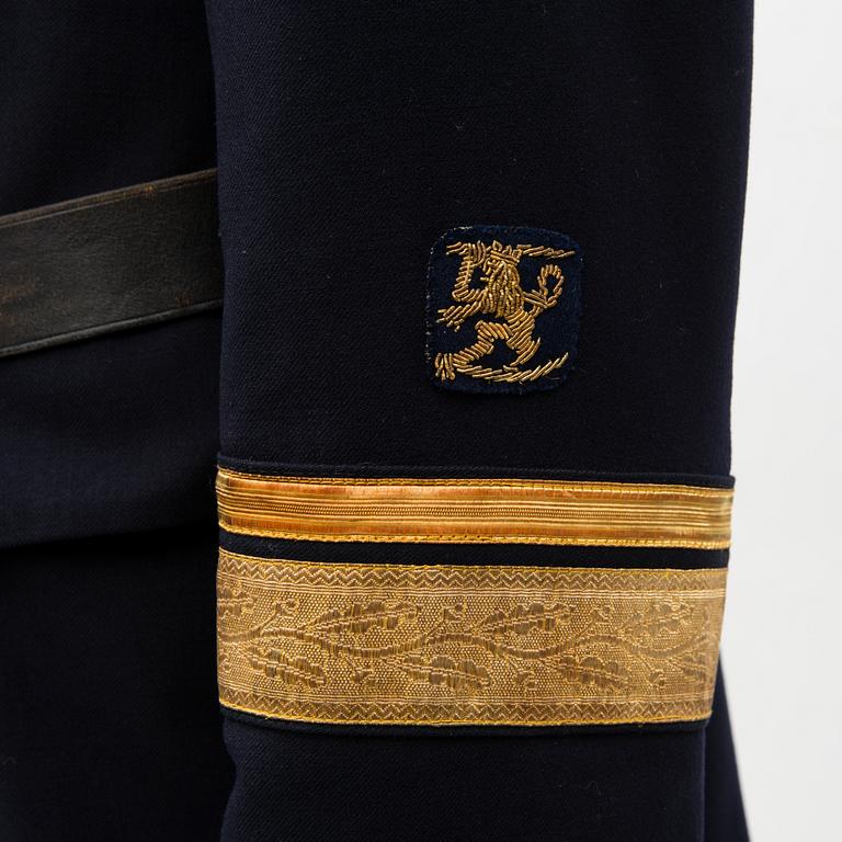 A Finnish naval officer's dress uniform with accessories, mid-second half of 20th Century.