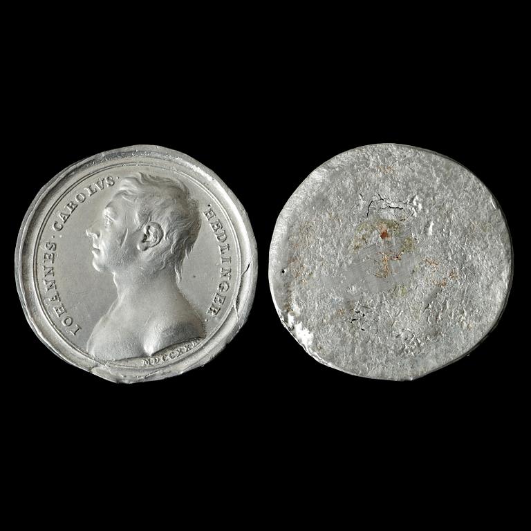 Lot om fyra medaljer: Hedlingers självporträtt,  C M Krell, N von Flüe samt Ph von Stosch.