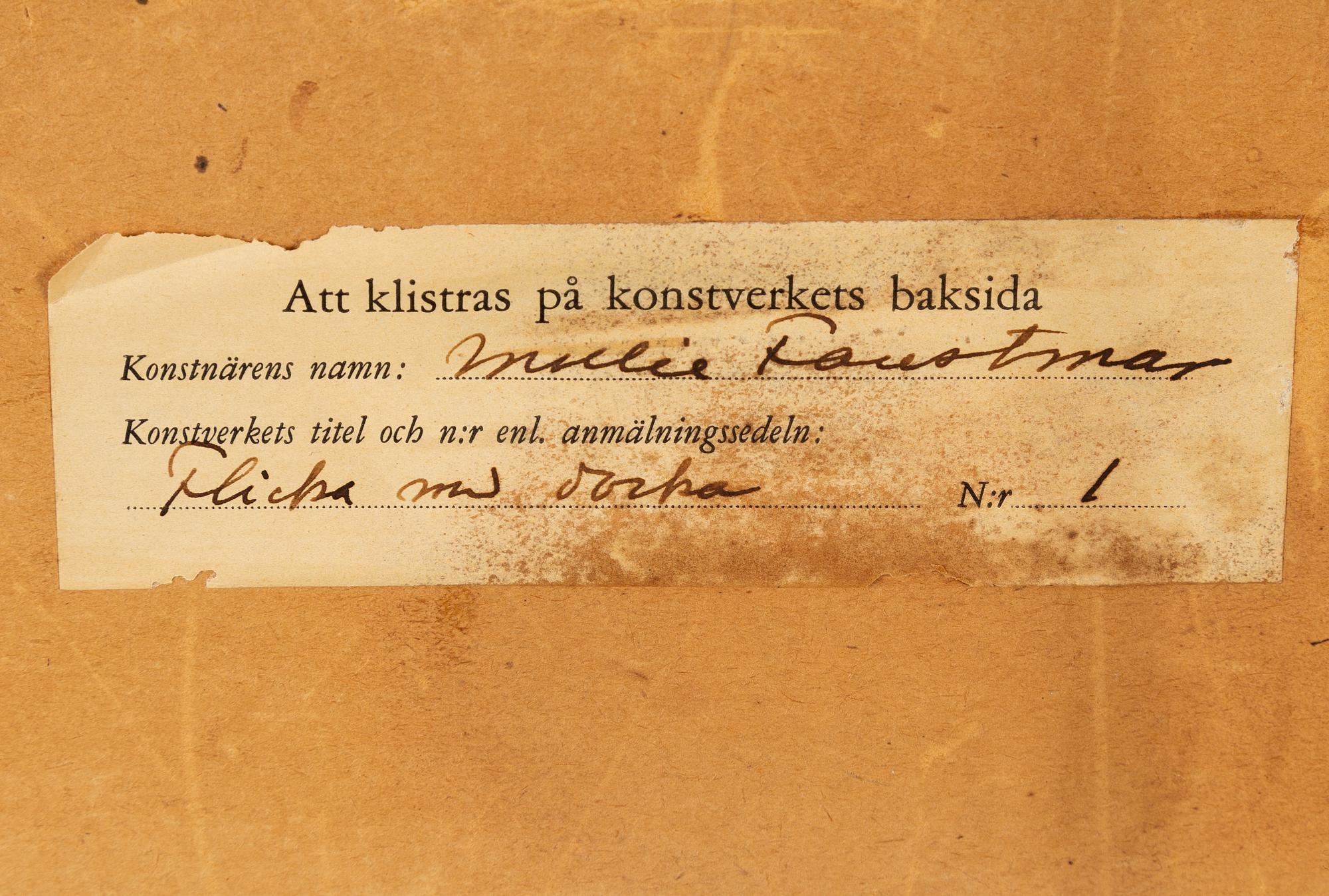 Mollie Faustman, gouache, signed.