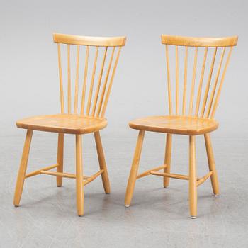 Carl Malmsten, a set of six 'Lilla Åland' chairs for Stolab 1998.