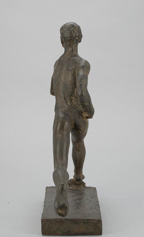 WÄINÖ AALTONEN, skulptur, Paavo Nurmi, patinerad metall.