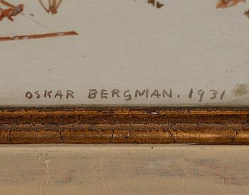 OSKAR BERGMAN, gouache, signerad.