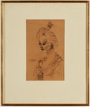 ERNST JOSEPHSON, Indian ink on paper, signed.