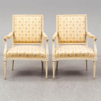 KARMSTOLAR, ett par, Louis XVI, 1700-talets slut.
