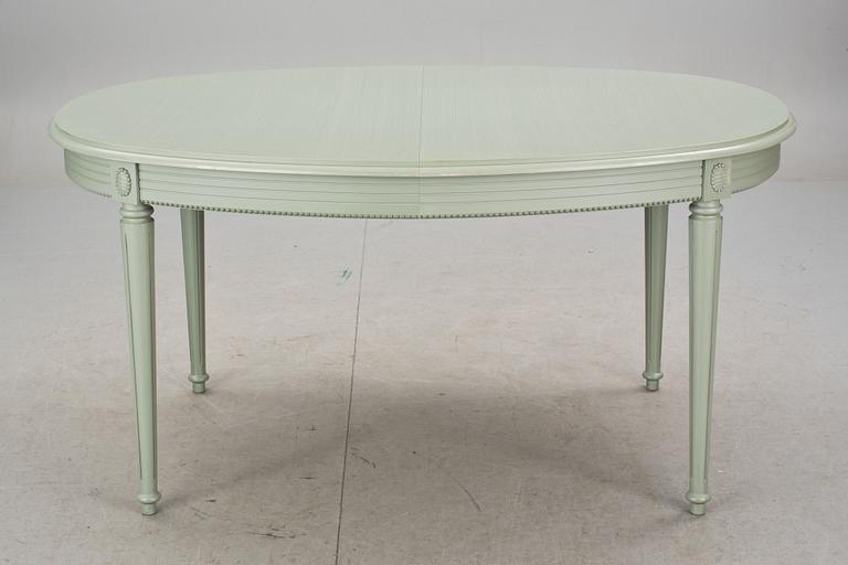 MATBORD och STOLAR, 6 st, gustaviansk stil, 1900-talets slut.