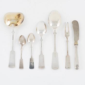 Cutlery, 17 pieces, silver, including Osuusliike Kultaseppä, Turku, Finland 1930.