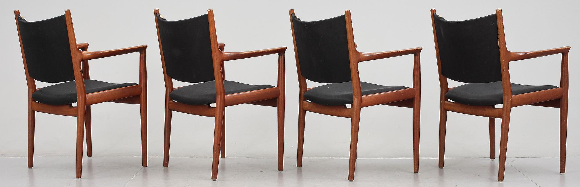 KARMSTOLAR, 4 st, Hans Wegner "JH-713", Johannes Hansen Möbelsnedkeri, Danmark, 1900-talets andra hälft.