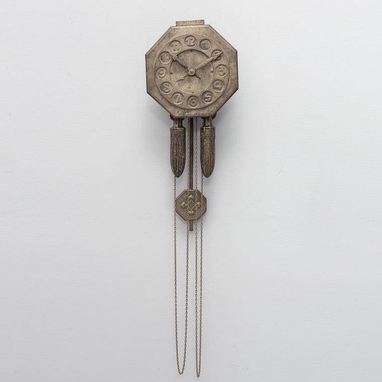 A wallclock, Germany or Austria, art noveau, first quarter of the 20th century.
