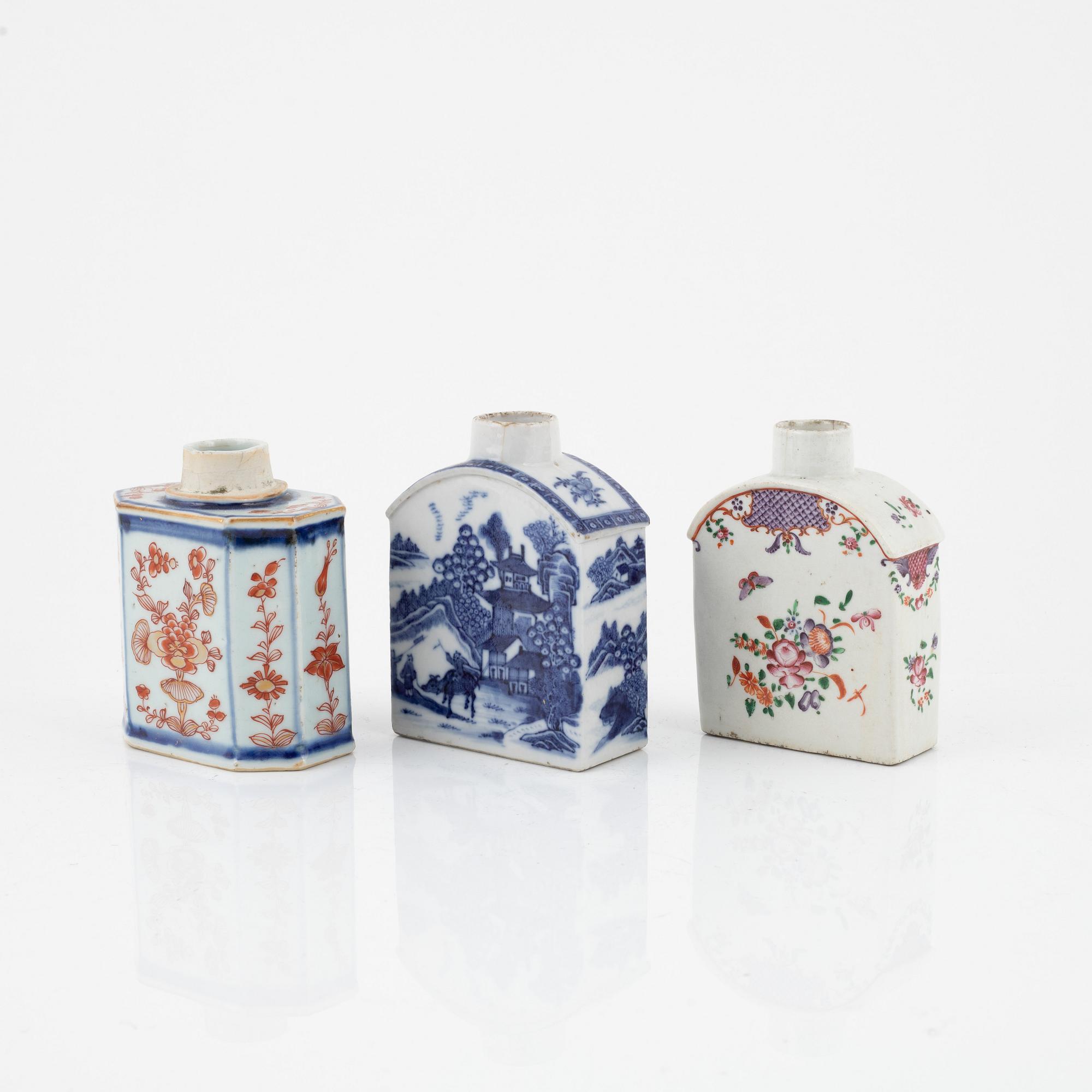 Three tea caddies, Qing dynasty, Qianlong (1736-95).