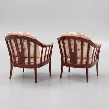 Armchairs, a pair, "Andorra," Bröderna Andersson, Ekenässjön AB, latter half of the 20th century.