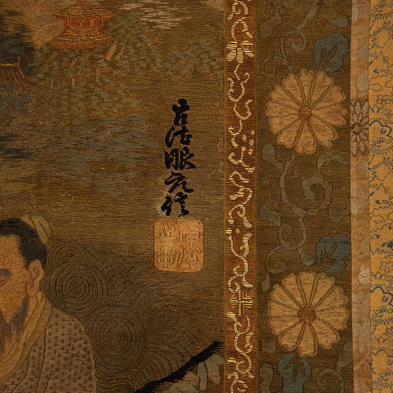 KAKIEMONO, textil. Japan, Meiji (1868-1912).