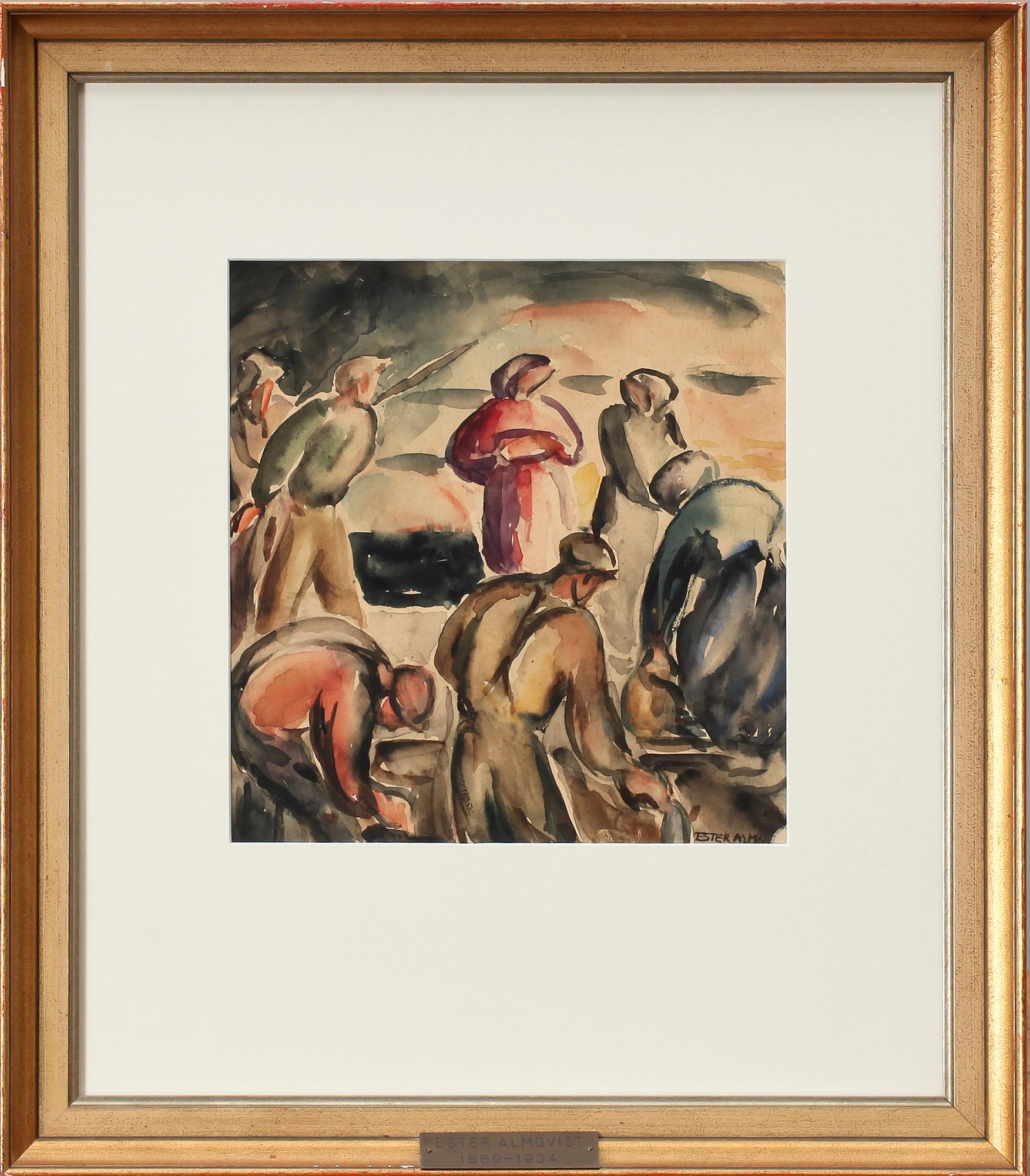 ESTER ALMQVIST, akvarell, sign. 1920-tal.