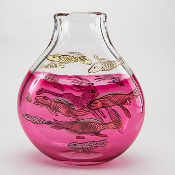 ULRICA HYDMAN-VALLIEN, a signed glass vase.