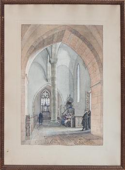 JOHAN KAHL, akvarell, signerad och daterad 1886.