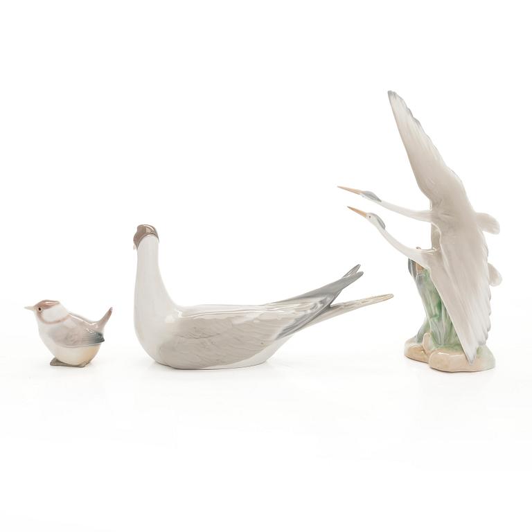 Lladró, porcelain figurines, 3 pieces, Spain.