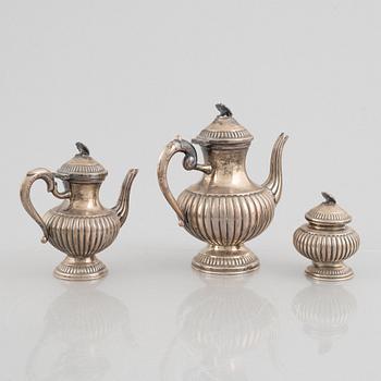 Coffee service, 3 pieces, silver 800, first half of the 20th century.