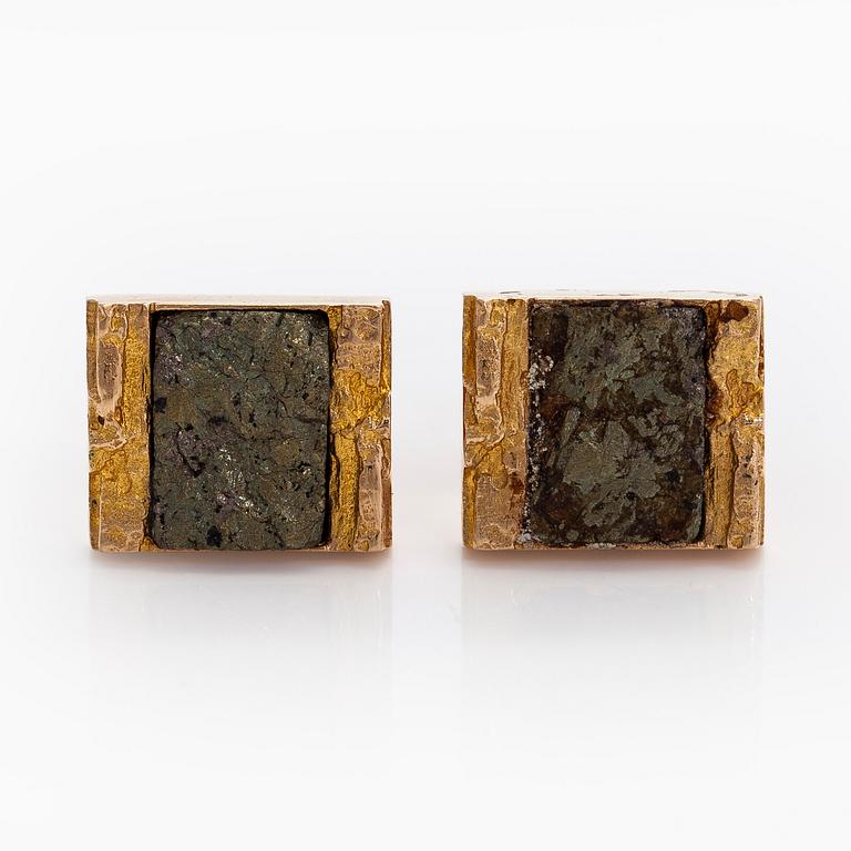 Björn Weckström, kalvosinnapit, ”Kultakivi”, 14K kultaa, kuparimalmi, Lapponia 1967.