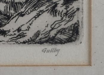 FOLKE GULLBY, etsning, signerad.
