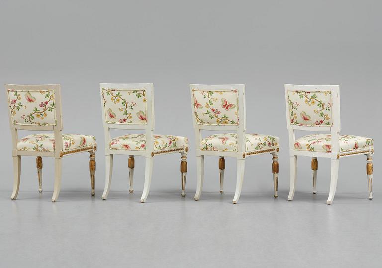 A set of four late Gustavian 'Sulla' chairs, Stockholm, circa 1800.