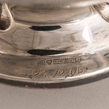 A 3-piece silver coffee set, Auran Kultaseppä oy, Turku 1961 and 1965.