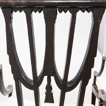 Armchairs, a pair, Denmark, 19th century.