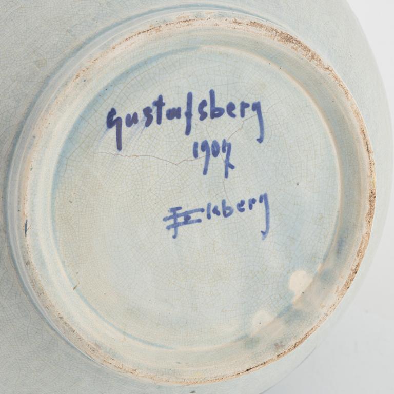 Josef Ekberg, a ceramic "Sgrafitto" pot, Gustafsberg, 1907.