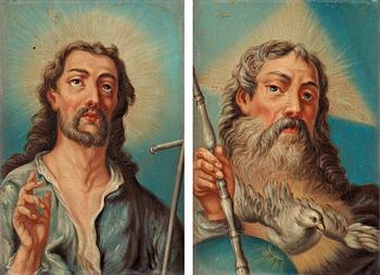 227. Guillaume Thomas Raphael Taraval Circle of, "Salvator Mundi" and "The Trinity".