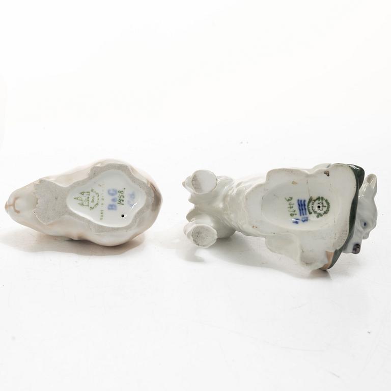 Royal Copenhagen, Figurines, 3 pcs, porcelain, Kärner/Bing & Grøndahl.