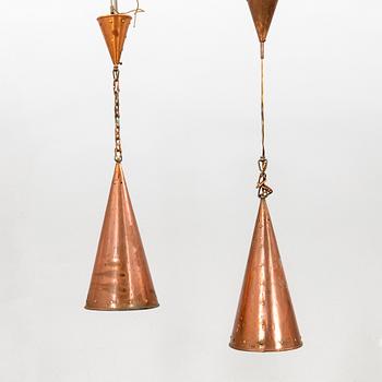Ceiling lamps, a pair by ES Horn Aalestrup, Denmark, late 20th century.