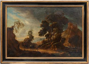 Jan Wynants (Wijnants), his art, Landscape with figures, 18th century.