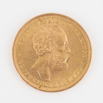 MYNT, guld, 20 kronor, Oscar II, 1902.