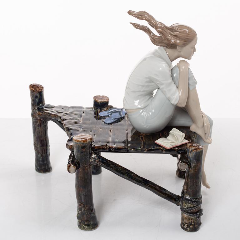 Ernest Massuet, figurine, "Sunset at the Pier", Lladró, Spain.