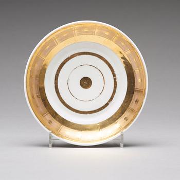 A Russian Topographic cup with stand, Gardner, 19th Century.