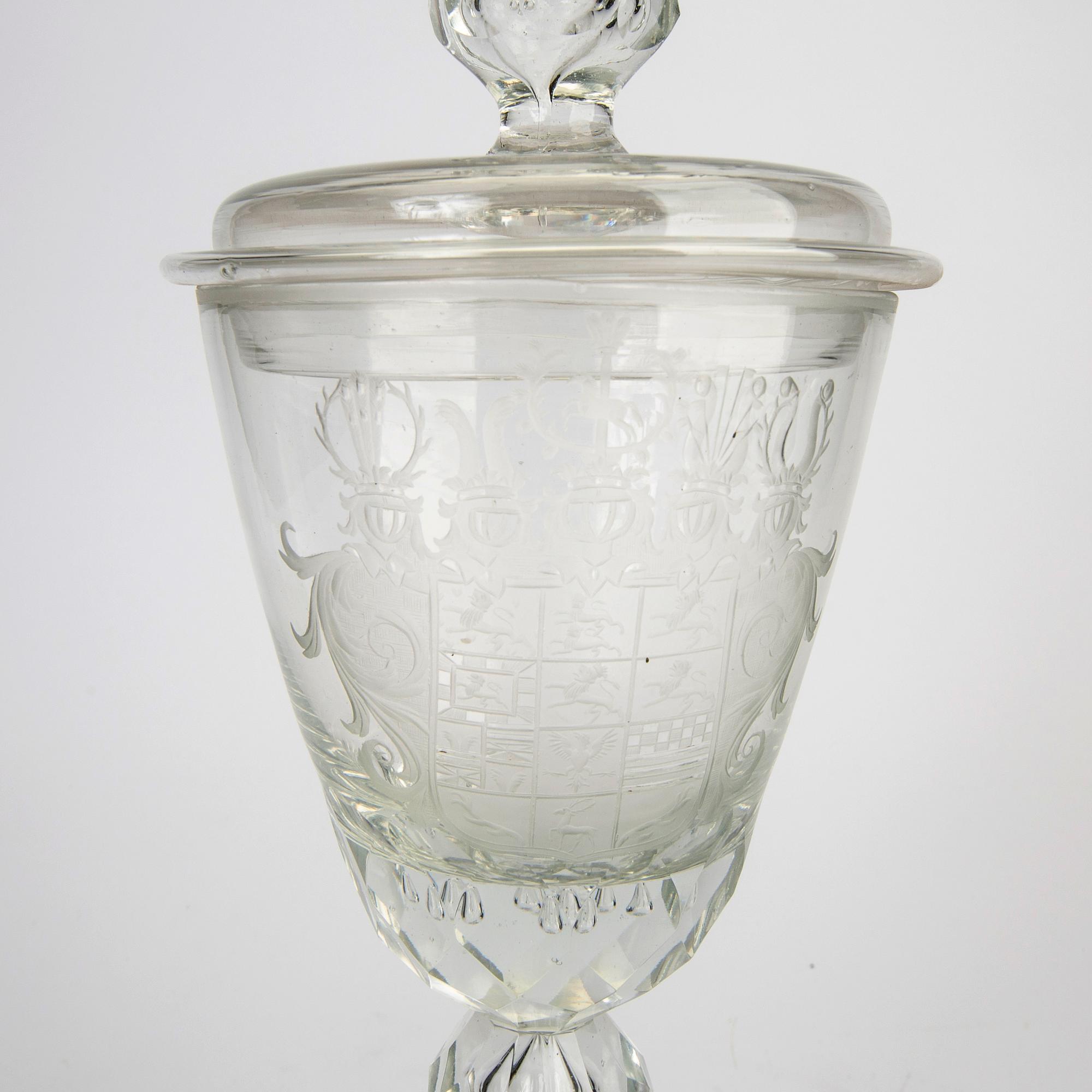 Lockpokal Barockstil sent 1800-tal/tidigt 1900-tal glas.