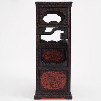 A lacquer display cabinet, late 19th Century.