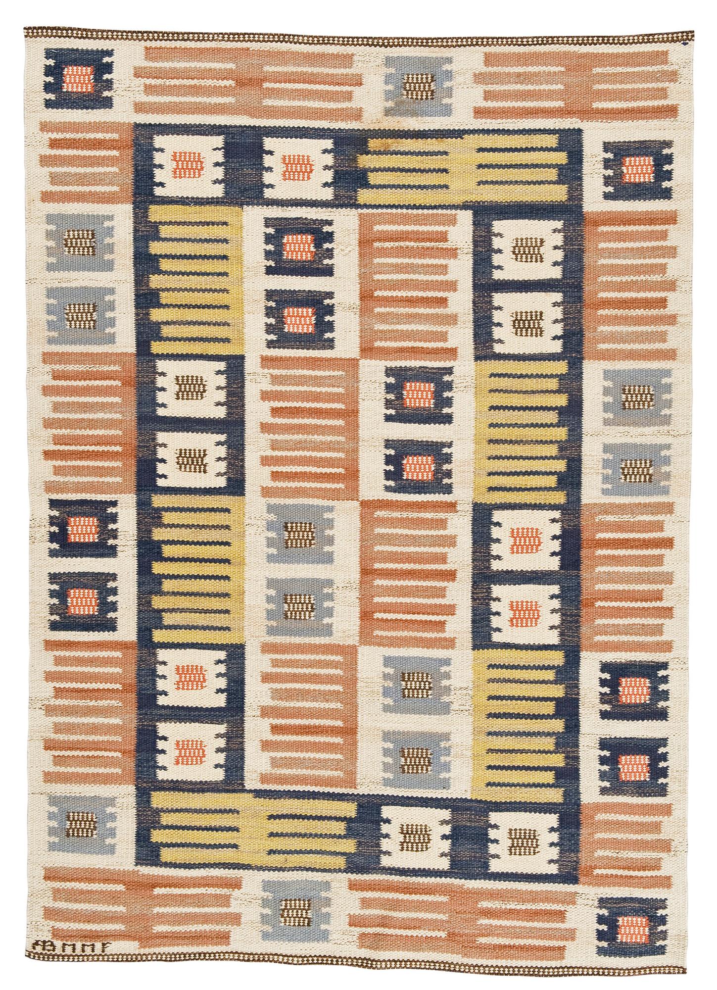 MATTA. "Porslinsmattan". Rölakan. 187 x 129 cm. Signerad AB MMF (AB Märta Måås-Fjetterström).