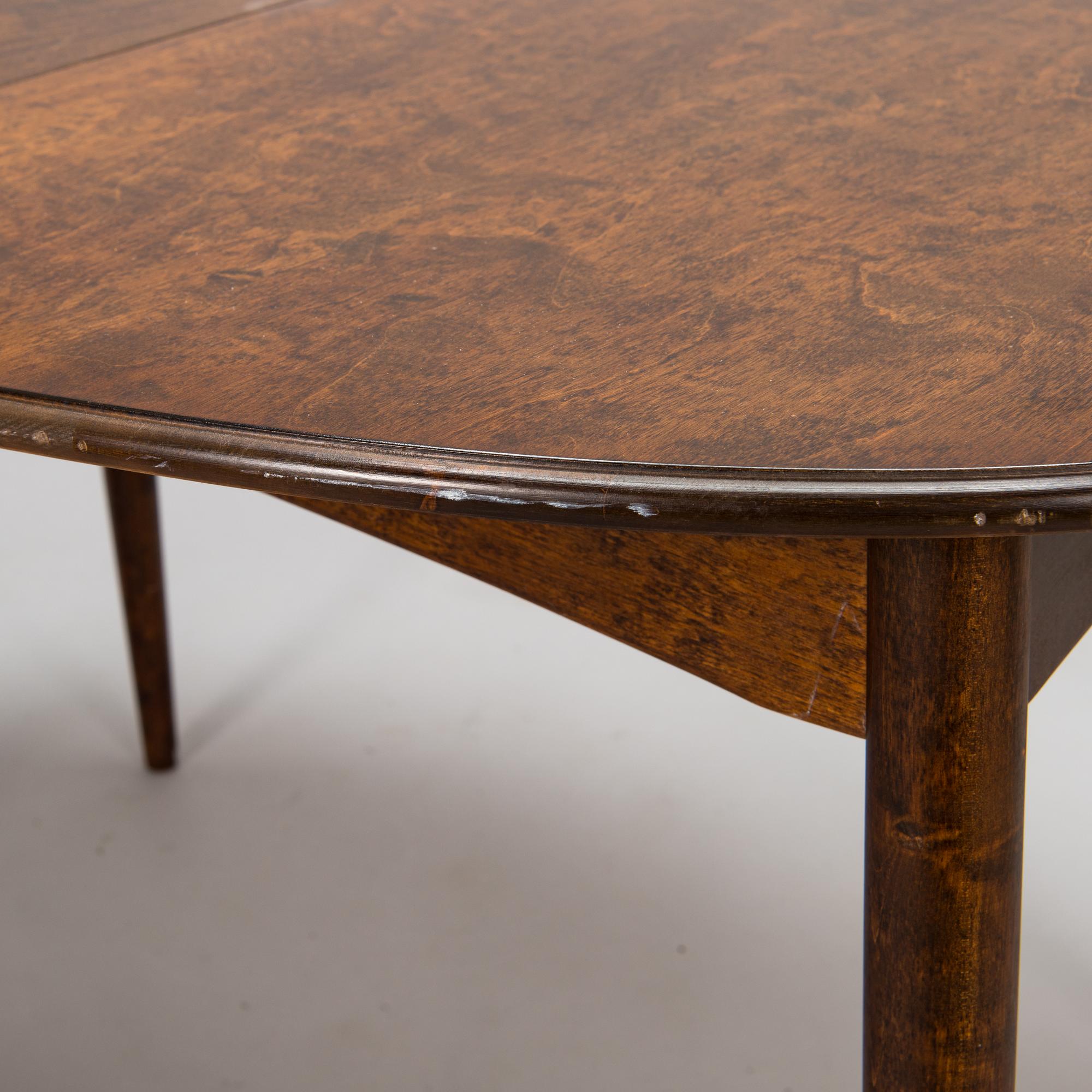 Kerstin Hörlin-Holmquist, A set of six Charlotte chairs with a dining table by Asko, Finland, 1970s.